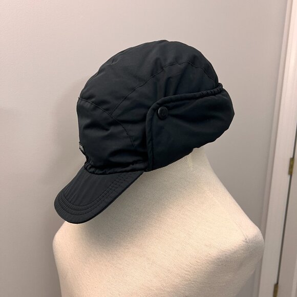 Fera Skiwear Trapper Ear Flap Insulated Down Ski Black Outdoor Snaps Hat - Picture 11 of 13